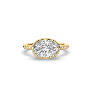 Bague de fiançailles en or 14 carats avec diamant de laboratoire ovale taille brillant de 2,50 carats, style unique et léger, or 10 carats - Product Image 6