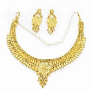 สร้อยคอทองเหลืองชุบทอง 14K 18K 24K แบบสั้น ลายดอกไม้ สร้อยแบบกล่อง สร้อยคอแฟชั่น เครื่องประดับดีไซน์ดั้งเดิม ขายส่ง - Product Image 4