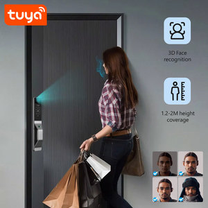 Serrure de porte intelligente numérique antivol avec interphone visuel 3D, double caméra WiFi Tuya et double batterie - Product Image 4
