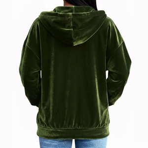 Women's High Quality Heavyweight <b>Velvet</b> Hoodies New Arrival Soft Comfortable Solid Color <b>Velvet</b> <b>Hoodie</b> For Ladies - Product Image 2