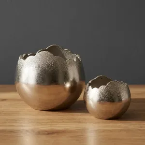 Jardinières décoratives en aluminium, pots de fleurs modernes en métal à bord festonné, pour intérieur et extérieur, décoration de jardin et de maison - Product Image 2