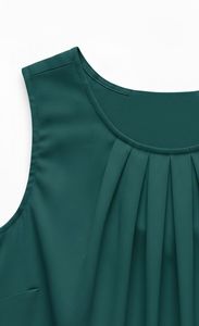 Regular Length <b>Silk</b>/Cotton Satin Plain Dyed Eco-Friendly Breathable Front Logo Customizable Women's Tank <b>Tops</b> - Product Image 3