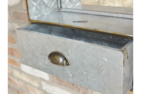 Meuble de salle de bain galvanisé à quantité minimale de commande bas personnalisé avec étagère de rangement en miroir éclairé Décoration de ferme vintage de style antique
