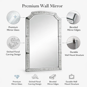 Royal Venetian Baroque Decorative <b>Mirror</b> | Premium Antique Glass Wall <b>Mirror</b> for Living Room, Bedroom & Elegant Interior Decor - Product Image 6