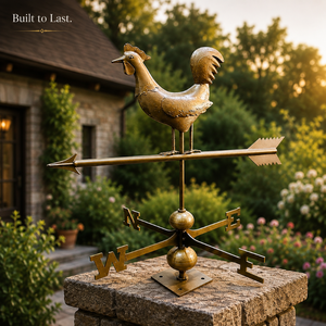 Jogoo - Indicador de Viento Metálico con Diseño de Gallo |   Indicador Decorativo de Dirección del Viento para Exteriores con Puntos de Brújula, Resistente a la Intemperie, para Granja - Product Image 4