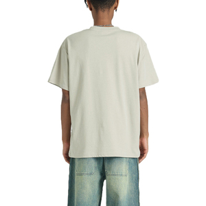Camiseta de algodón de color liso extragrande para hombre, de manga corta, cuello redondo, estilo casual urbano, de punto jersey, teñido liso, ajuste holgado, camisetas para hombre de tela gruesa. - Product Image 4