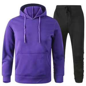 <b>Pink</b> Hooded <b>Sweatshirt</b> with Black Joggers Unisex Casual Tracksuit Solid Color Full Sleeve Drawstring Closure 100% Cotton Autumn - Product Image 4