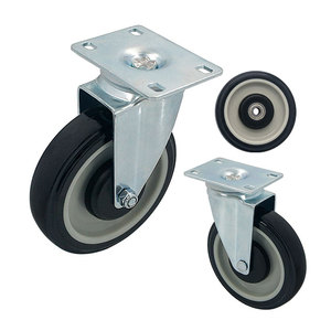Ruedas Giratorias de TPU de 5 Pulgadas con Placa Metálica para Movilidad de Bancos de Carpintería - Product Image 1