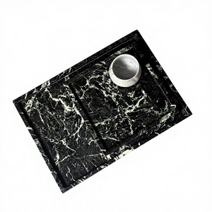 ถาดเสิร์ฟหินอ่อนลายม้าลายสีดำทรงสี่เหลี่ยม ดีไซน์ทันสมัย ตกแต่งบ้านหรูหรา - Product Image 1