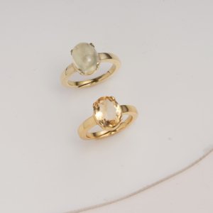 <b>Brass</b> <b>Ring</b> Citrine Oval Faceted Fixed Size Classic Solitaire Statement <b>Ring</b> Handmade Glam Women Jewelry Moku Jewellery - Product Image 6