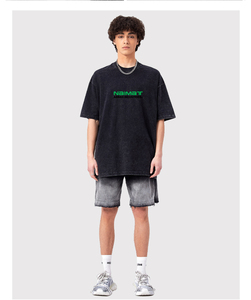 ผู้ผลิตขายส่งเสื้อยืดคอตตอนผู้ชายทรงโอเวอร์ไซส์ แขนสั้น ผ้าถักเนื้อนุ่ม สีพื้น สำหรับฤดูร้อน รับสั่งทำตามแบบ - Product Image 2