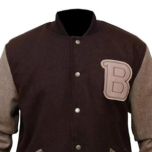 Men Varsity <b>Jacket</b> Custom Embroidered College Letterman Coat Premium Wool <b>Leather</b> OEM ODM Manufacturing Service - Product Image 2