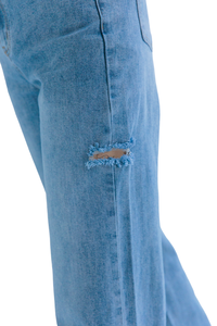 Jeans en denim droit pour femmes de haute qualité respirant taille moyenne Design Style Streetwear lavé pour toutes les saisons pour l'été - Product Image 5