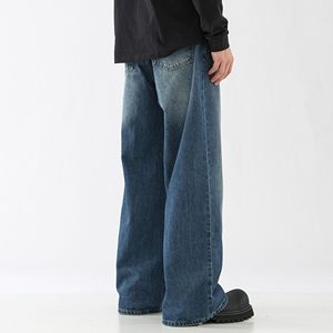 Jeans de mezclilla anchos de moda para hombre, estilo vintage, lavados, de calidad premium, suministro al por mayor, corte holgado, lavado ácido, de diseñador - Product Image 3