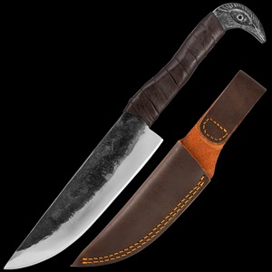 Cuchillo Vikingo Forjado a Mano con Funda de Cuero, Hoja Recta de Acero al Carbono, para Bricolaje, Uso Industrial, Supervivencia al Aire Libre, Camping, Caza, ODM, OEM - Product Image 6