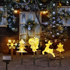 Mixed Outdoor Landscape <b>Light</b> Set 5pcs <b>Solar</b> Stake Waterproof Reindeer Christmas Tree <b>Santa</b> Claus <b>Lights</b> for Christmas - Product Image 4