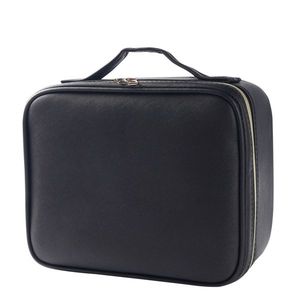 Professional Portable Travel Makeup Bag with High Capacity and Multilayer Design Black Strap Cosmetic Case - Product Image 4