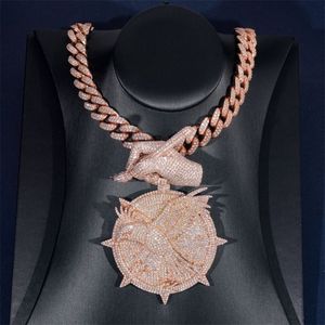 Juego completo de plata 925 con baño de oro rosa y zafiros VVS en un disco redondo con diseño de pájaro. Cruz personalizada, joyería de moda más vendida. - Product Image 5