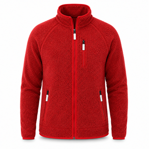 Chaqueta de Forro Polar Negra Sólida Unisex con Cuello Alto, Venta al por Mayor, Personalizada OEM, Abrigo de Invierno Sherpa con Cremallera Completa, Térmica, Directo de Fábrica, a Granel - Product Image 6