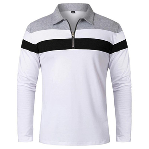 Polos de Verano para Hombre de Alta Calidad con Bloques de Color, Manga Larga, Cuello con Ribete en Contraste, Mezcla de Algodón, Cómodos y Transpirables - Product Image 2
