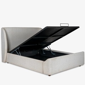 Modern Upholstered Fabric <b>Bed</b> Frame King <b>Size</b> Soft <b>Bed</b> with Quilted Headboard and Footboard Minimalist Design - Product Image 5