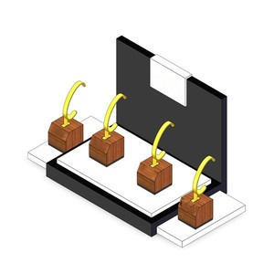 Expositor de Ropa Clásico Tipo Escalera para Mostrador, Fácil de Montar, para 4 Muestras - Product Image 1