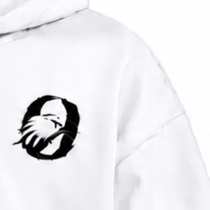 <b>White</b> Embroidered Border Winter Men's <b>Oversized</b> <b>Hoodie</b> Heavyweight Fleece Pullover Sweatshirt Decorative Hem Cuffs Kangaroo - Product Image 5