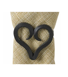 Anneau de serviette en métal en forme de cœur, décoration élégante pour la table, porte-serviettes en acier inoxydable, qualité supérieure - Product Image 1