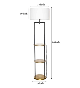 Lampe sur pied décorative de luxe à abat-jour blanc avec base métallique, OEM ODM, faible MOQ, prix usine, vente en gros, approvisionnement en vrac - Product Image 2