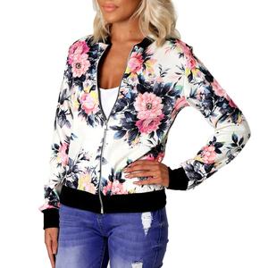 <b>Women</b> Biker Celebrity <b>Camo</b> Flower Floral Print Bomber Jacket Outwear <b>Coat</b> P4PM - Product Image 3