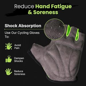 Guantes de Ciclismo para Hombre - Acolchados, Absorbentes de Impactos, Antideslizantes, Transpirables, de Medio Dedo, para Ciclistas de Montaña - Product Image 3