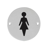 Plaque de porte de toilettes moderne en aluminium résistante à l'eau pour femmes, hôtel, appartement, usage extérieur, symbole féminin, fabrication indienne