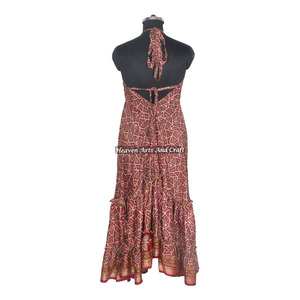 New <b>Bohemian</b> Women Spring <b>Summer</b> <b>Dress</b> Ethnic Printed Sleeveless Long Women Maxi Vintage Silk Sari Casual <b>Dresses</b> Ladies Elegant - Product Image 5