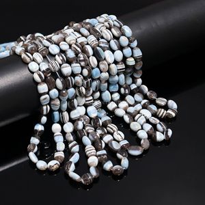 Cuentas Ovaladas Lisas de Ópalo Boulder Azul Natural 8x10mm 9x12mm, Hilo de Cuentas de Ópalo Gema de 16 Pulgadas para Fabricación de Joyas, Precio al por Mayor a Granel - Product Image 4