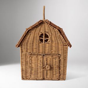 Vintage Rattan House <b>Storage</b> <b>Basket</b> Handmade Woven Kids <b>Toy</b> <b>Basket</b> Nursery Organizer Rattan Barn <b>Toy</b> Dump For Children Playroom - Product Image 3