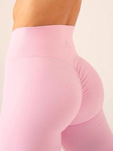 Pantalones de yoga para entrenamiento físico con patrón sólido de cintura alta para mujer, mallas de gimnasio de pierna ancha con llamarada de Pakistán - Product Image 4