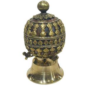 Juego de Dorjee de Latón con Rueda de Oración Global y Grabado Temático Budista - Product Image 1