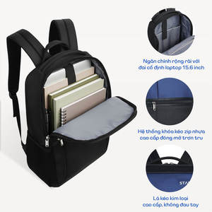 Stargo Lightweight Polyester Water Resistant <b>Laptop</b> <b>Backpack</b> 15.6 Inch Unisex Minimalist Design Zipper Closure Soft Handle 24L - Product Image 4
