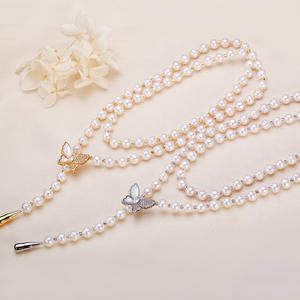 Collier en perles d'eau douce authentiques de Zhuji, style papillon, chaîne de clavicule, vente en gros, pendentif tendance - Product Image 4