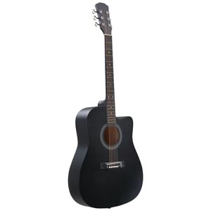 Chitarra Acustica Nera Opaca da 41 Pollici con Corde, Capotasto, Capotasto a Barilotto Dreadnought, Accordatore, Chiave per Accordatura, Borsa per il Trasporto Inclusa - Product Image 2