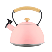 Bouilloire à sifflet en acier inoxydable pour la maison, théière avec poignée en bois pour cuisinières, bouilloire à eau pour usage domestique