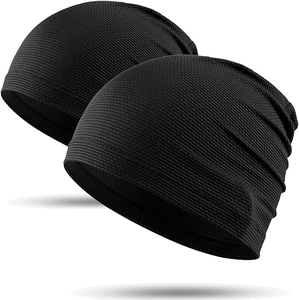 Unisex Black Knitted Beanie Hat Breathable Waterproof Spandex Polyester Sports Casual <b>Winter</b> <b>Cap</b> 56-58CM Solid Color - Product Image 1
