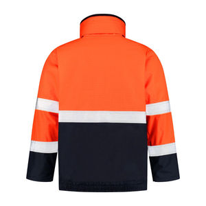 <b>Orange</b> <b>Hi</b> <b>Vis</b> Polyester Reflective Safety <b>Jacket</b> Custom Logo Zipper Workwear High Visibility Fluorescent <b>jacket</b> Bomber Style - Product Image 4