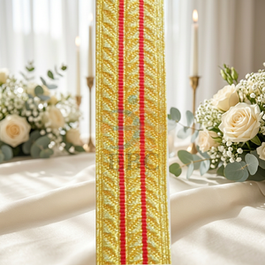Trenza metálica dorada de 7mm a 100mm, Túnica personalizada, estilo chaqueta, embellecedor trenzado OEM dorado para decoración de ropa - Product Image 2