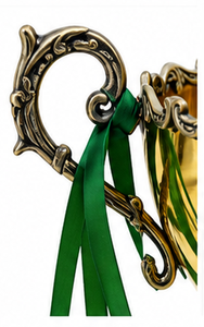 Cricket <b>Trophy</b> Golden Metal Award With Green Ribbon For Sports Achievement Display - Product Image 2