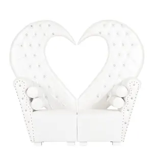Sofá seccional con marco de madera de alta calidad de diseño francés de lujo antiguo, asiento de amor para eventos de boda, hoteles, salas de estar, villas - Product Image 1