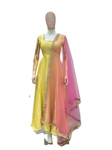 Vestido Salwar Kameez Anarkali de Seda con Bordado, Traje Tradicional Indio para Bodas y Fiestas, Largo hasta el Suelo, para Todas las Temporadas - Product Image 6