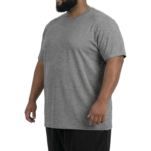 T-shirt décontracté gris à manches courtes et col rond en jersey de coton uni pour homme, coupe classique - Product Image 2