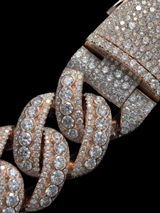 Premium Quality Rose Gold Plated Moissanite <b>Statement</b> <b>Necklace</b> Pave Setting Link Chain Women's Luxury Party Jewelry From India - Product Image 5