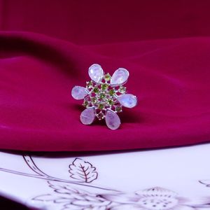 Wedding Wear 925 Sterling Silver <b>Peridot</b> White Rainbow Moonstone Silver Plated Jewelry Women Wear Classic <b>Ring</b> - Product Image 6